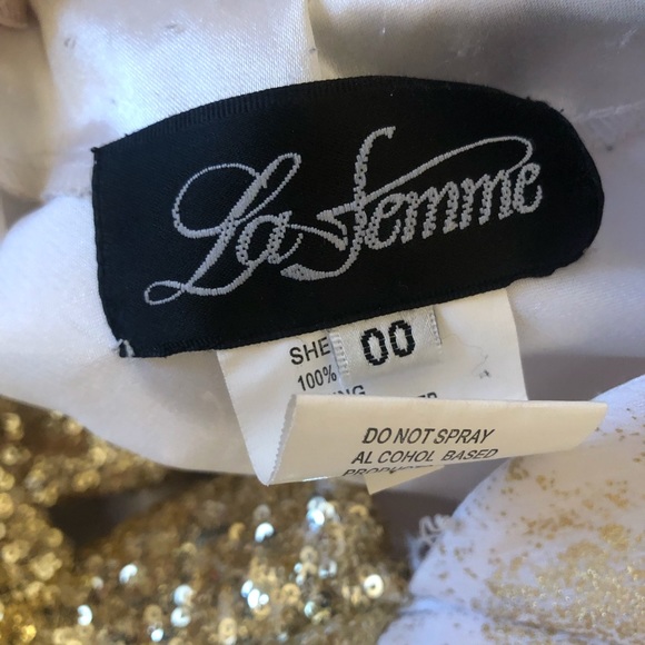 La Femme Gold Sequinned Gown - Picture 6 of 6